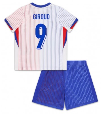 Frankrike Olivier Giroud #9 Borta Kläder Barn EM 2024 Kortärmad (+ Korta byxor)